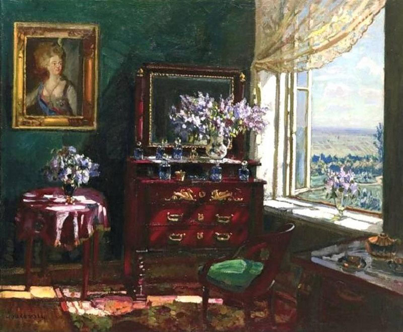 lilacs in the window